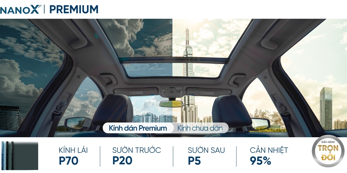 Phim cách nhiệt ô tô 7 chỗ Premium Phim cách nhiẹt Đà Nẵng