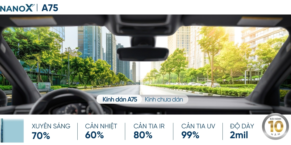 Phim cách nhiệt kính lái A75