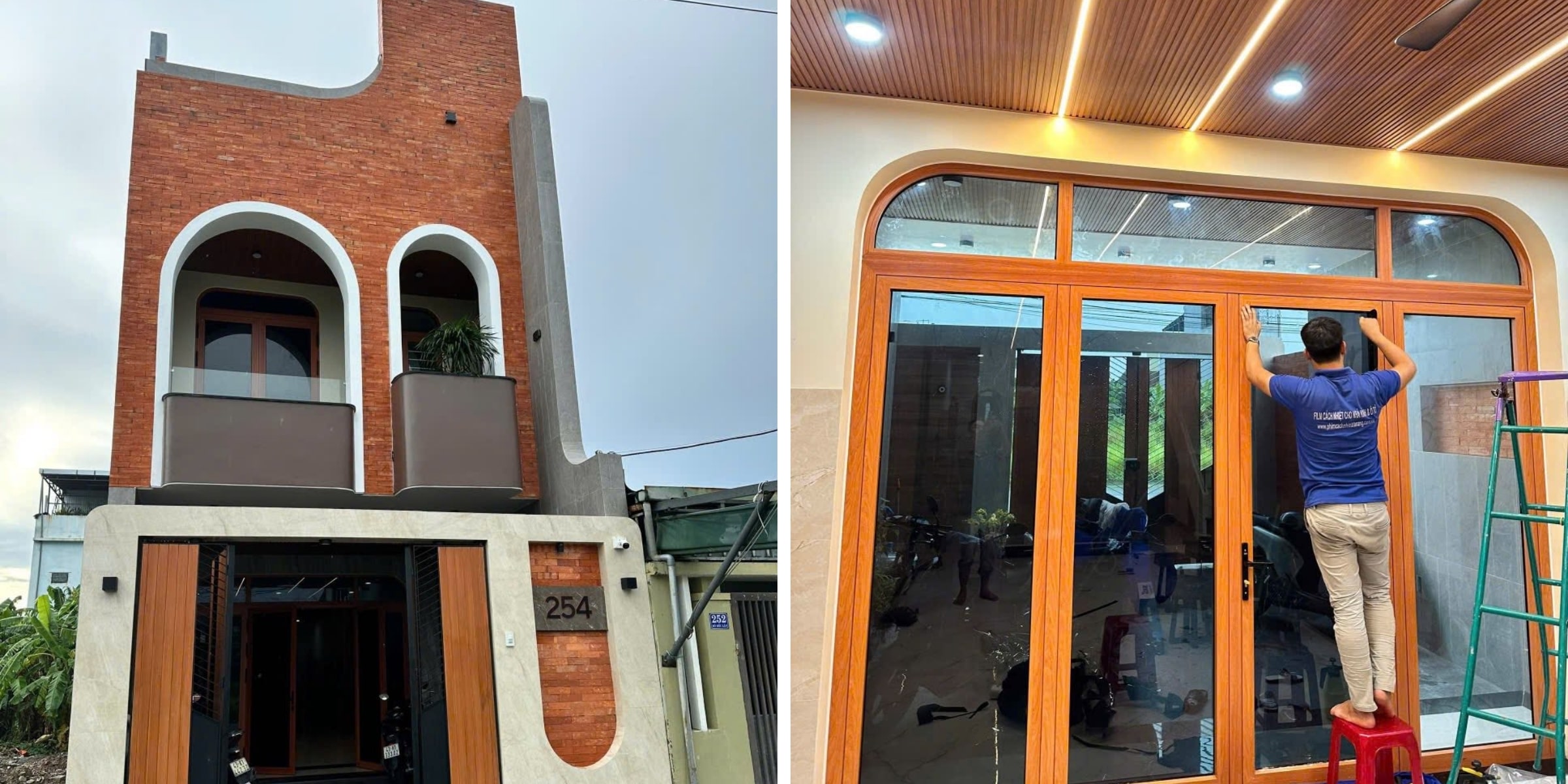 Hình ảnh thi công thực tế phim cách nhiệt nhà kính Đà Nẵng